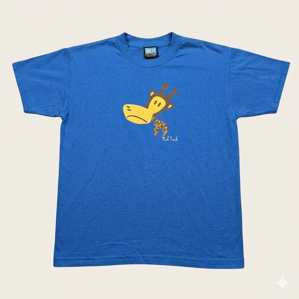 Vintage Paul Frank Giraffe Graphic T-Shirt Mens Blue Short Sleeve USA Made 90s